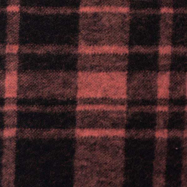 Jacquard Flanell Jersey Karo Schwarz/Terrakotta by Swafing